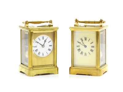 Lot 209 - Two brass carriage clocks