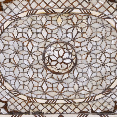 Lot 9 - A hardwood, ivory and mother-of-pearl chest-on-stand.