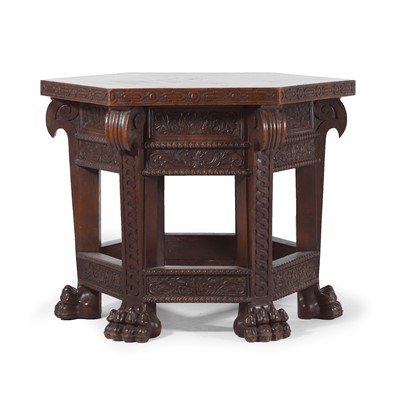 Lot 171 - A Renaissance Revival carved oak centre table