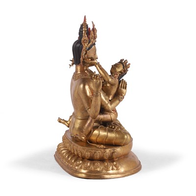 Lot 87 - A large gilt copper-alloy figure of Shadakshari Lokeshvara