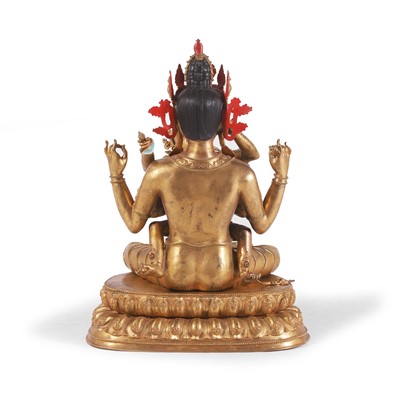 Lot 87 - A large gilt copper-alloy figure of Shadakshari Lokeshvara