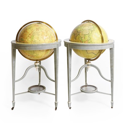 Lot 50 - A pair of 21-inch terrestrial and celestial library globes