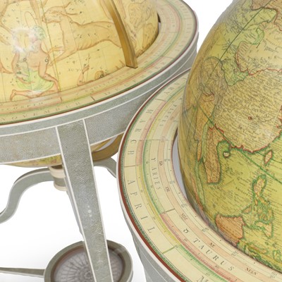 Lot 50 - A pair of 21-inch terrestrial and celestial library globes
