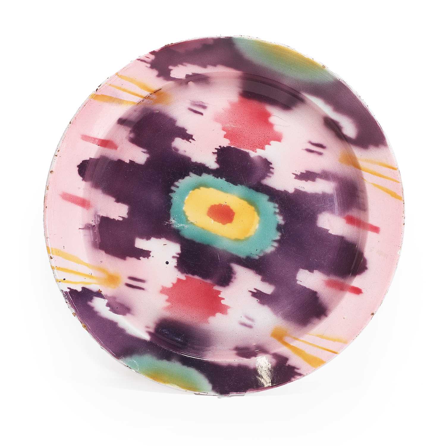 Lot 36 - A Soviet pottery charger by the Kuznetsov Porcelain Factory