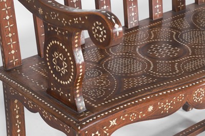 Lot 10 - An Anglo-Indian teak and bone-inlaid window seat