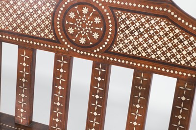 Lot 10 - An Anglo-Indian teak and bone-inlaid window seat