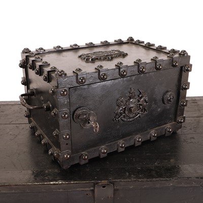 Lot 243 - A cast iron strongbox
