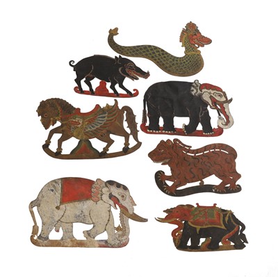 Lot 139 - A group of seven Wayang kulit shadow puppets