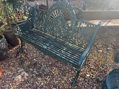Lot 540 - A Coalbrookdale style cast iron bench