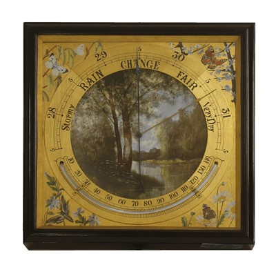 Lot 28 - A Victorian painted barometer