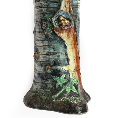 Lot 21 - A Nimy majolica pottery stick stand