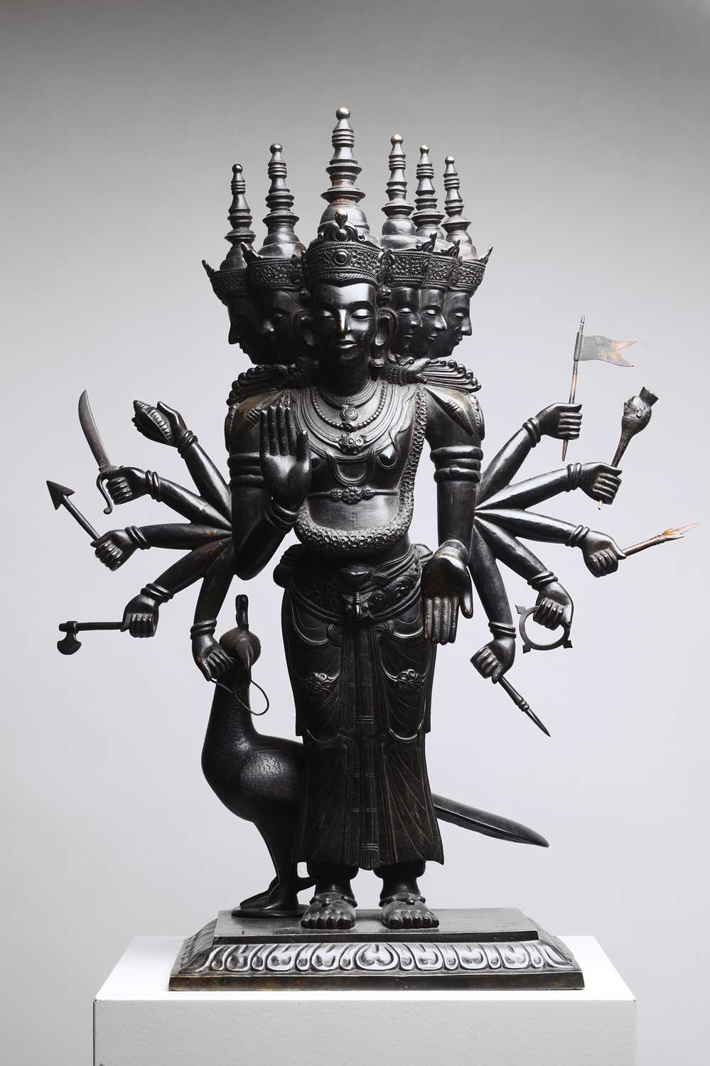 Lot 148 - A large bronze figure of Kartikeya