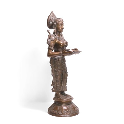 Lot 190 - A large bronze figure of the Hindu goddess Deepalakshmi