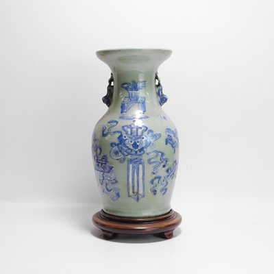 Lot 136 - A Chinese celadon-glazed vase