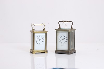 Lot 201 - Two brass carriage clocks
