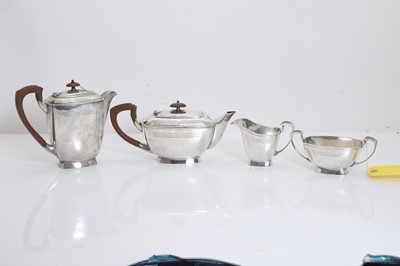 Lot 303 - A WB&S silver soldered tea service