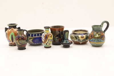 Lot 111 - A collection of eight miniature Gouda ceramics