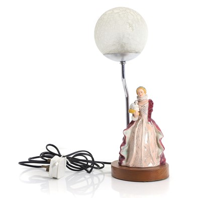 Lot 475 - A pottery table lamp, modelled as Queen Elizabeth I