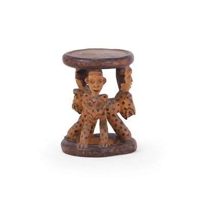 Lot 102 - A Bamileke wooden stool