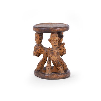 Lot 102 - A Bamileke wooden stool