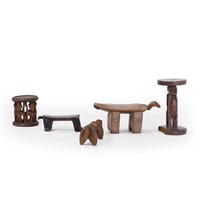 Lot 98 - A group of hardwood tribal furniture