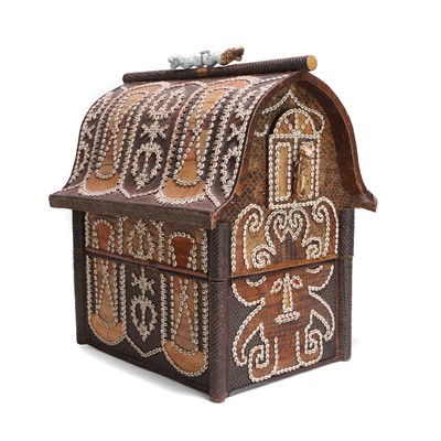 Lot 126 - A palm leaf dowry chest