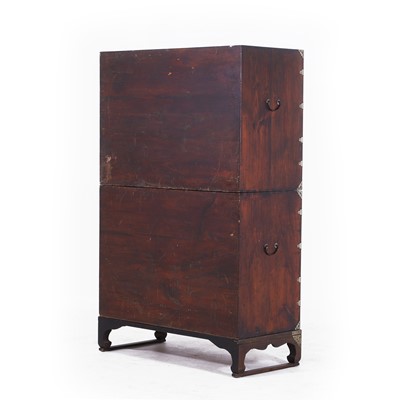 Lot 70 - A pear wood, paulownia and white-metal-mounted 'ich un nong' stackable cabinet