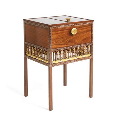 Lot 207 - An Egyptian Revival parcel-gilt, cedar and ivory-inlaid cabinet