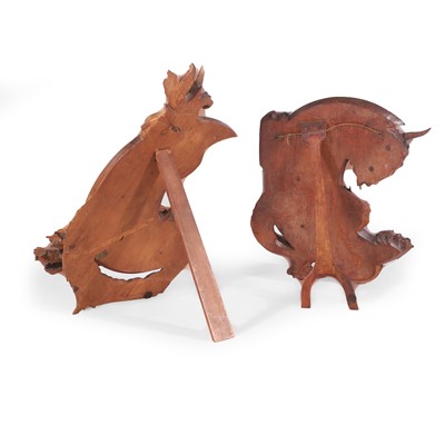 Lot 31 - A pair of carved walnut duelling-dragon mirrors in the manner of Gabriel-Frederic Viardot