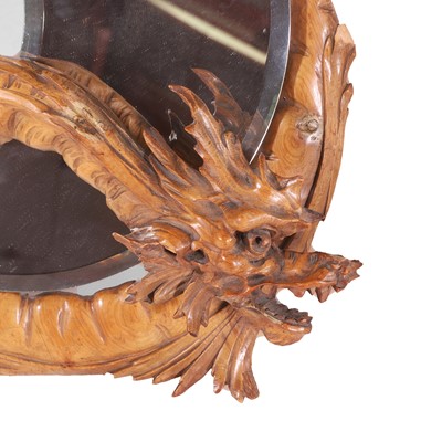 Lot 31 - A pair of carved walnut duelling-dragon mirrors in the manner of Gabriel-Frederic Viardot