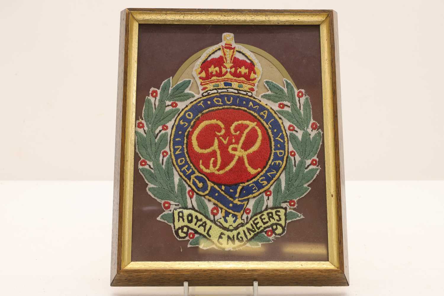 Lot 349 - A George V Royal Engineers embroidered regimental badge