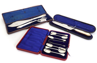 Lot 43A - A cased set of silver teaspoons