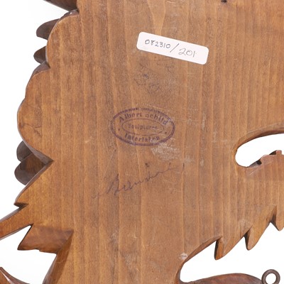 Lot 84 - A carved linden wood Black Forest coat hook attributed to the Ruef Brothers