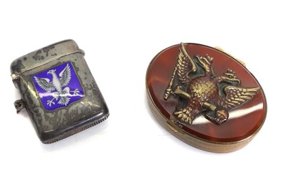 Lot 46 - A silver and enamel vesta case