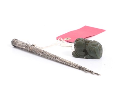 Lot 48A - A Chinese jade figure