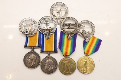 Lot 395 - Two First World War Worcester Regiment pairs