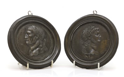 Lot 328 - Two Grand Tour pewter medallions