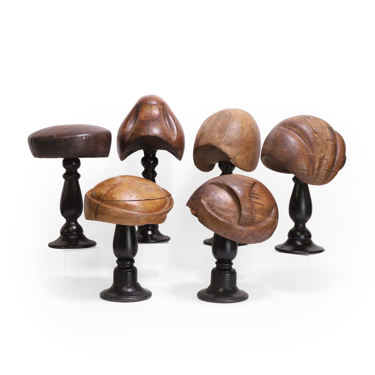 Lot 54 - A group of six milliner's hat blocks