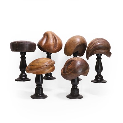 Lot 54 - A group of six milliner's hat blocks