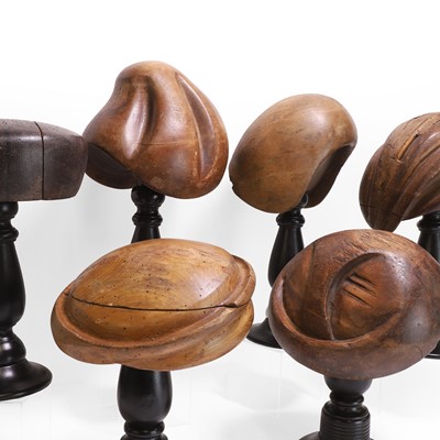 Lot 54 - A group of six milliner's hat blocks