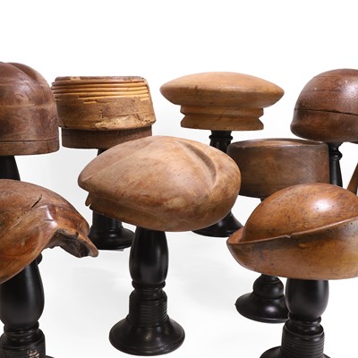Lot 53 - A group of eight milliner's hat blocks