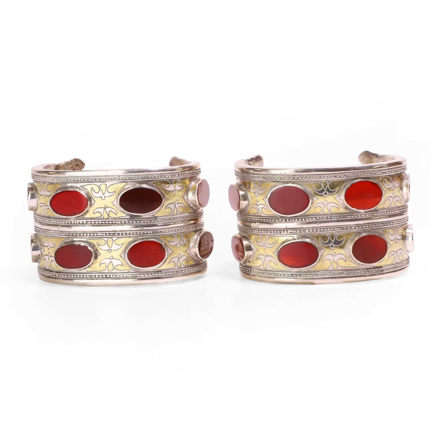 Lot 94 - A pair of silver bracelet cuffs