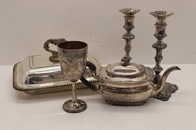 Lot 50 - A Victorian silver engraved goblet