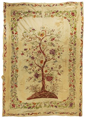 Lot 51 - A silk embroidered bedspread