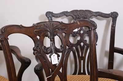 Lot 509 - A pair of George III mahogany elbow dining chairs