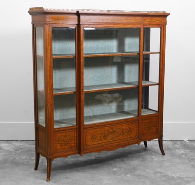 Lot 508 - An Edwardian satinwood display cabinet