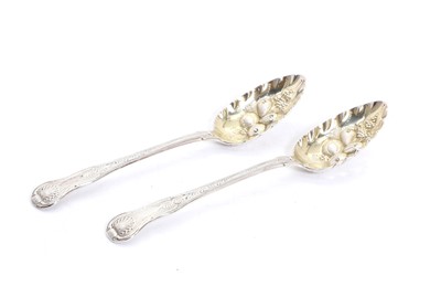 Lot 38 - A pair of silver gilt berry spoons