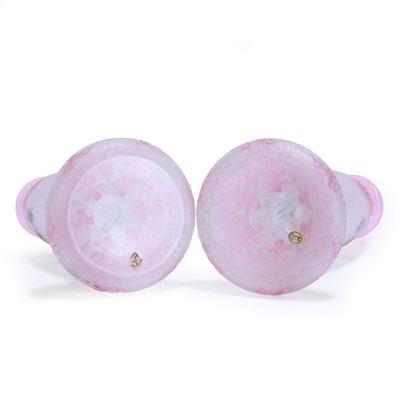 Lot 53 - A pair of St Louis 'Eglantier' glass vases