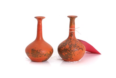 Lot 124 - A pair of Kahler bottle neck vases