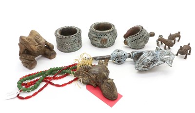 Lot 347 - A collection of African Baule metalwares and bronzes